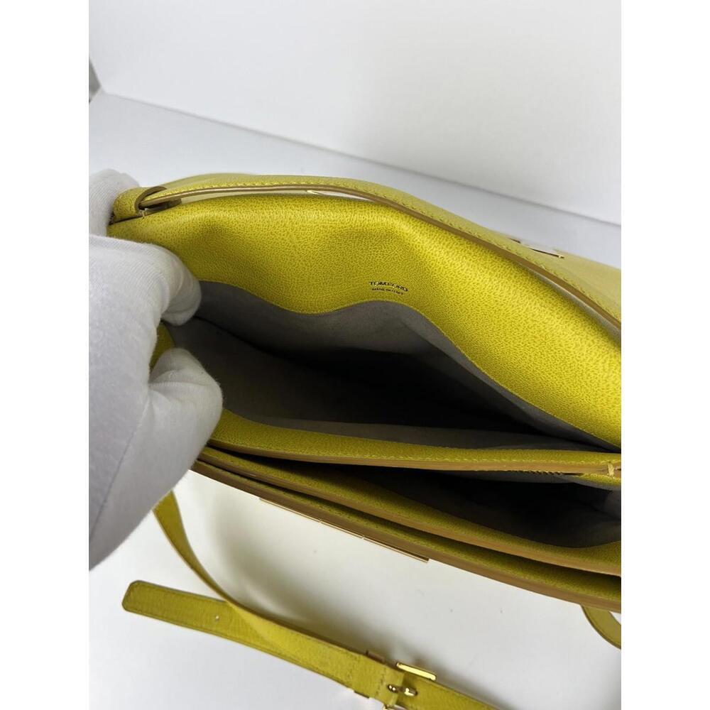 Tom Ford Peccary Suede Chrome Natalia Yellow Shoulder Bag Size Medium - Picture 12 of 13